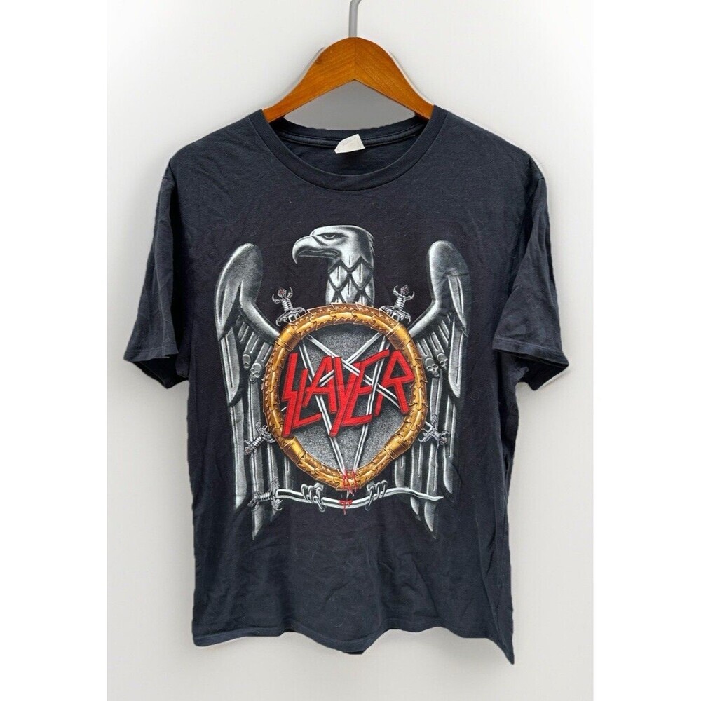 VTG SLAYER Men’s T-shirt Tee Shirt Size L Ring Spun Paper Tag  Y2K